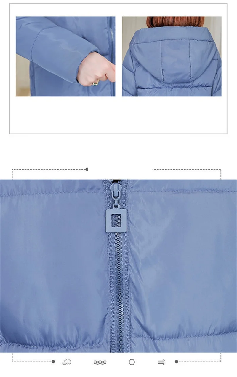 Winter Coat 2022 New Parka Female Mother Wear Cotton-Padded Jacket Women's Long And Fat MM Loose Thick Down Coat Hooded Size 6XL