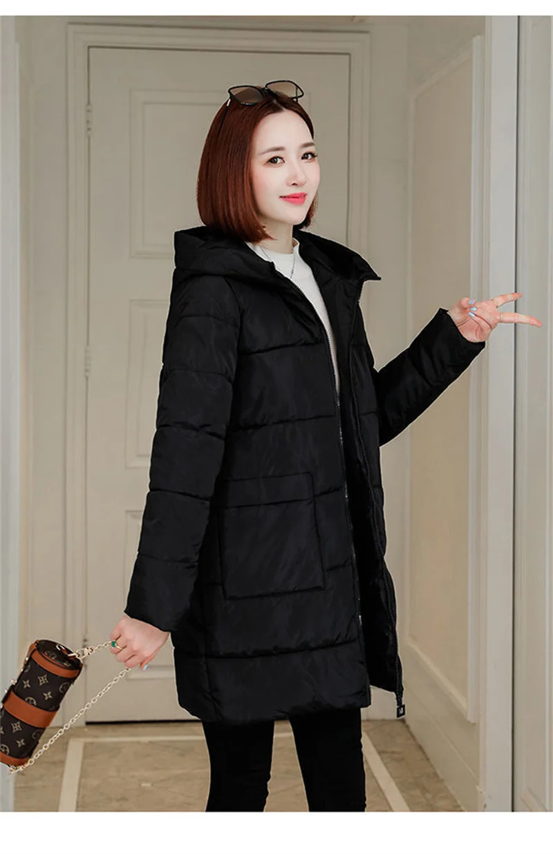 Winter Coat 2022 New Parka Female Mother Wear Cotton-Padded Jacket Women's Long And Fat MM Loose Thick Down Coat Hooded Size 6XL