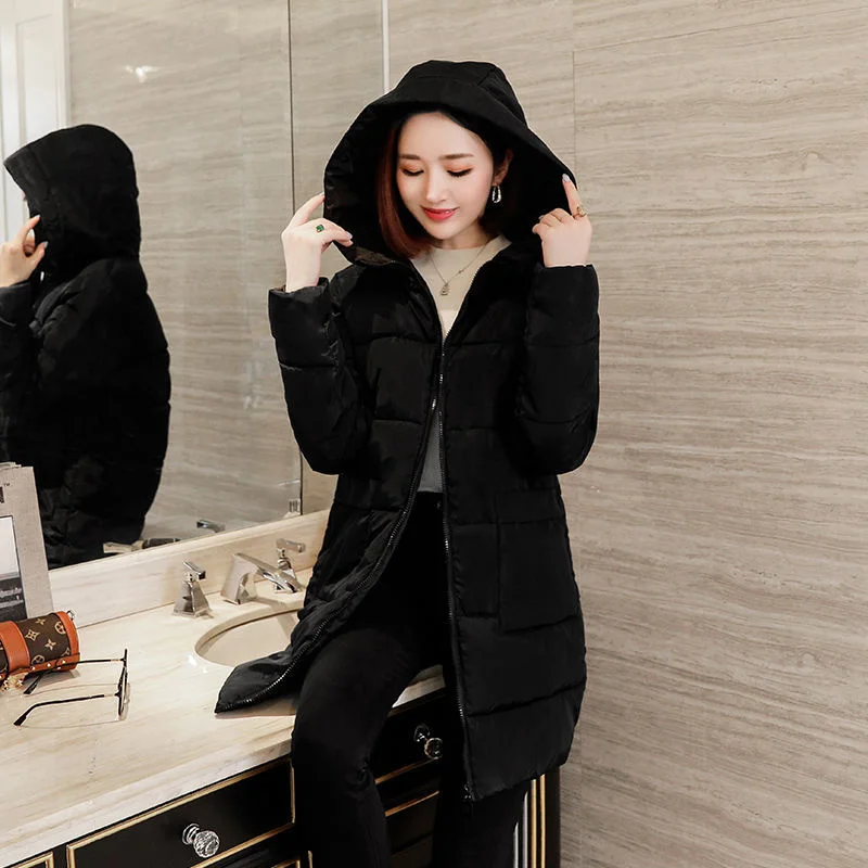 Winter Coat 2022 New Parka Female Mother Wear Cotton-Padded Jacket Women's Long And Fat MM Loose Thick Down Coat Hooded Size 6XL