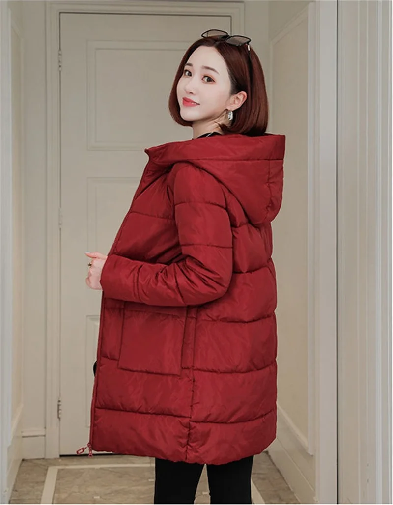 Winter Coat 2022 New Parka Female Mother Wear Cotton-Padded Jacket Women's Long And Fat MM Loose Thick Down Coat Hooded Size 6XL
