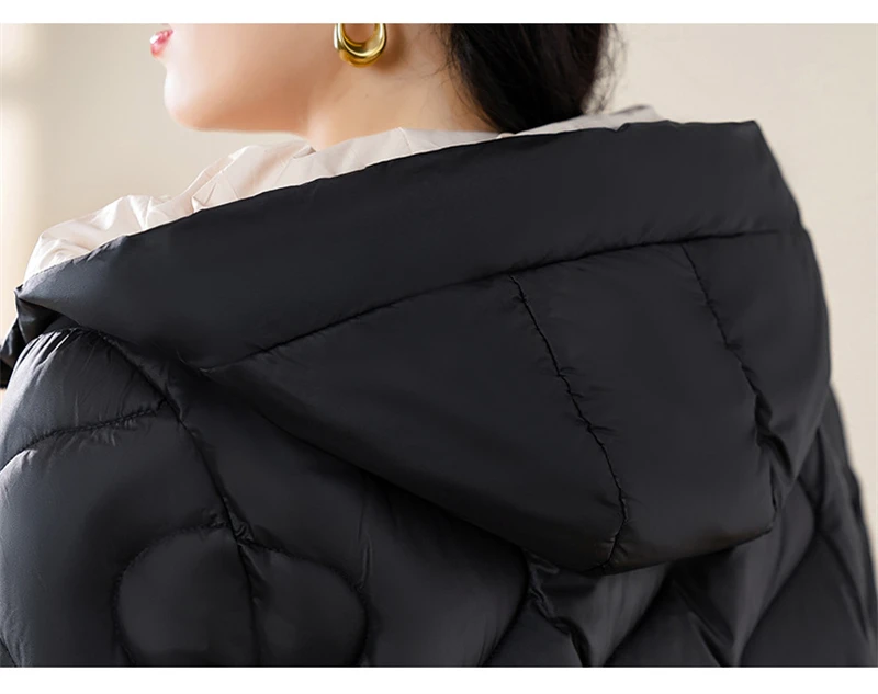2024 New Winter Jacket Parkas Women Coat Fur Collar Hooded Overcoat Female Jacket Parka Thick Warm Cotton Padded Outwear