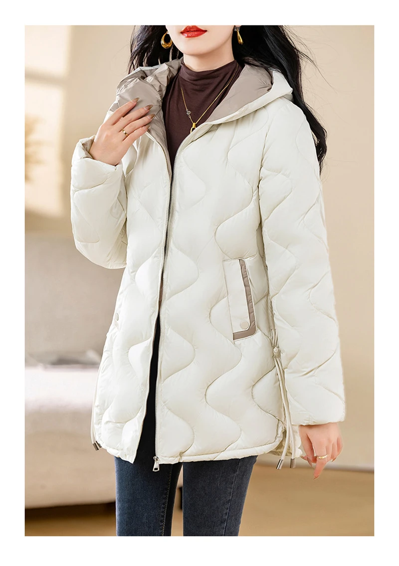 2024 New Winter Jacket Parkas Women Coat Fur Collar Hooded Overcoat Female Jacket Parka Thick Warm Cotton Padded Outwear