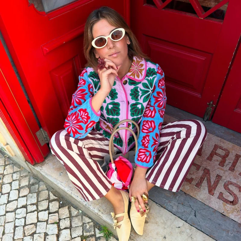 Print Lapel Color Long Sleeves Jacket Woman Loose Casual Single Breasted Pocket Coat Versatile Women's New Autumn Winter Jackets