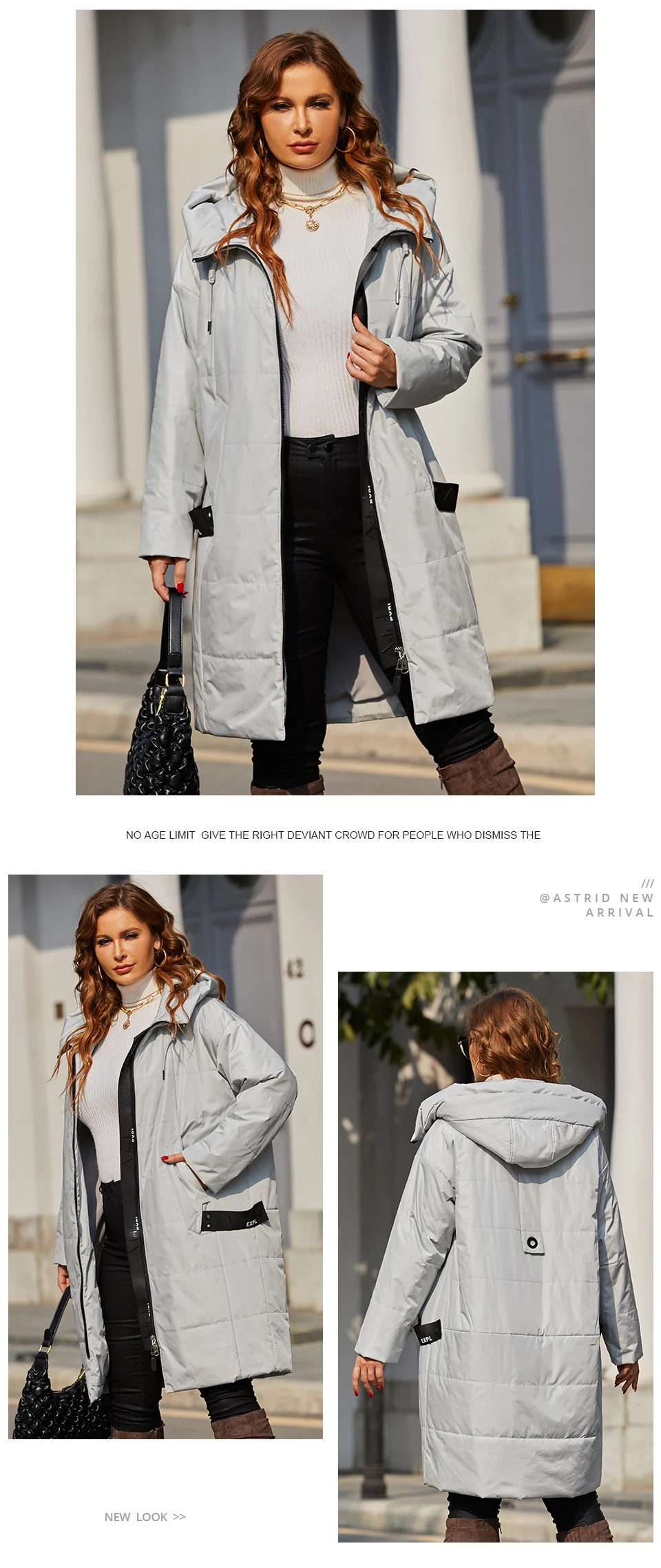 Astrid 2022 Spring Women Parkas Oversize Long Loose Padded Down Coats Hooded Women's Jacket Fashion Outerwear Quilted AM-7561