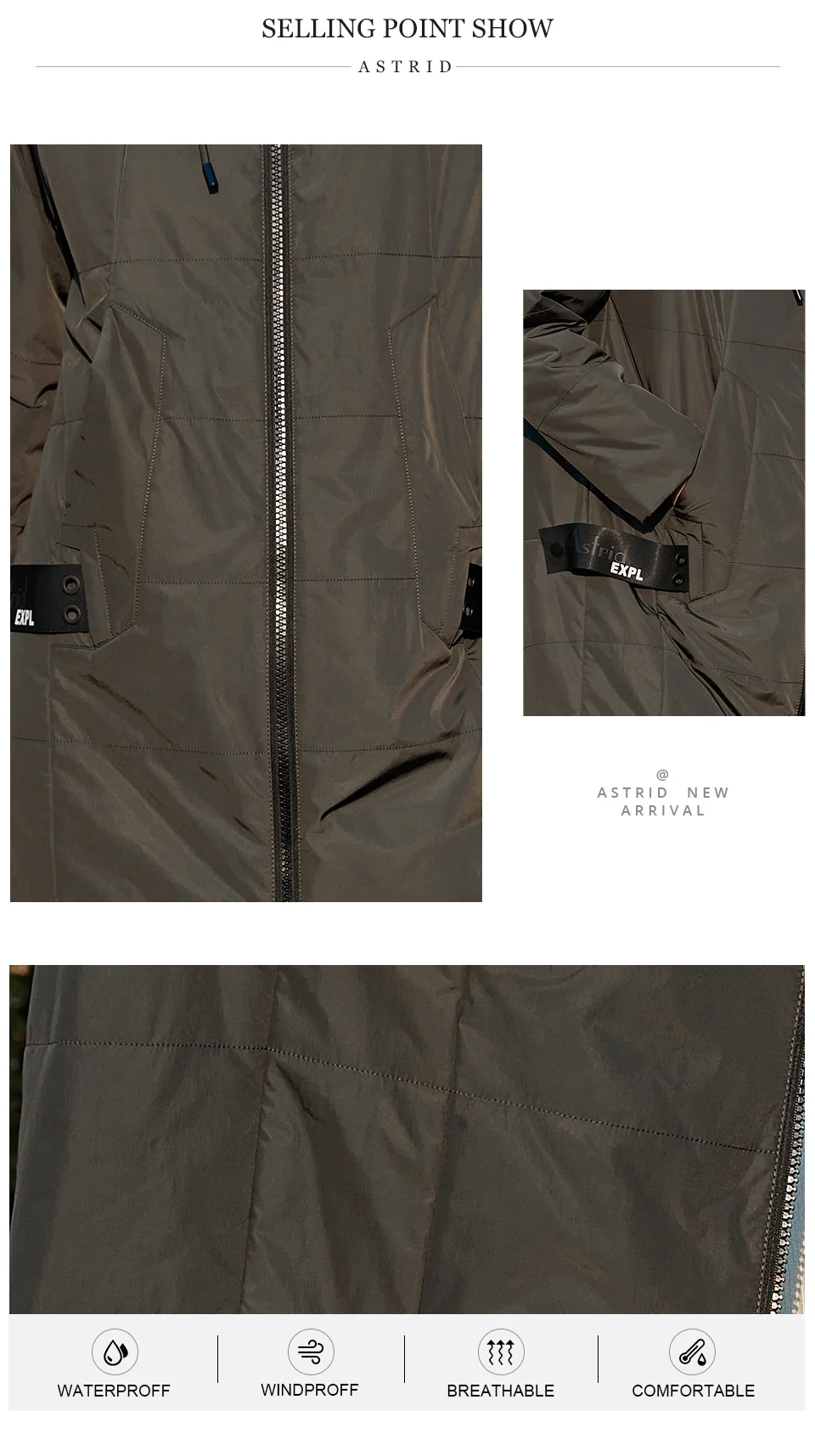 Astrid 2022 Spring Women Parkas Oversize Long Loose Padded Down Coats Hooded Women's Jacket Fashion Outerwear Quilted AM-7561