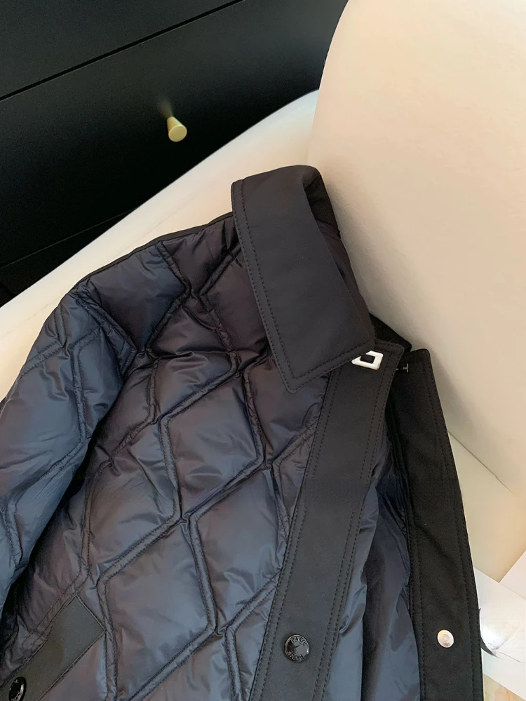 2026 Fashion Solid Casual Rhomboid Thicken Warm Women Parkas Winter Single Breasted Vintage Jackets Y2K All Match Loose Coats