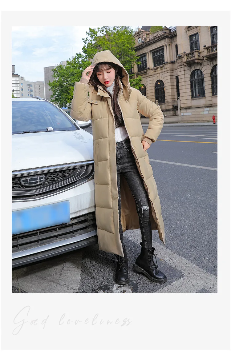 Women Parkas Long Coats Hooded Coat Maxi Autumn Casual Loose Thick Warm Outerwear Coat Jackets Elegant Splice Winter Jacket