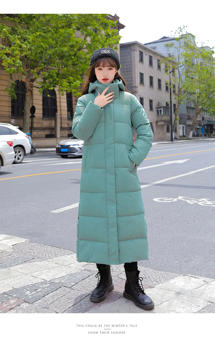 Women Parkas Long Coats Hooded Coat Maxi Autumn Casual Loose Thick Warm Outerwear Coat Jackets Elegant Splice Winter Jacket