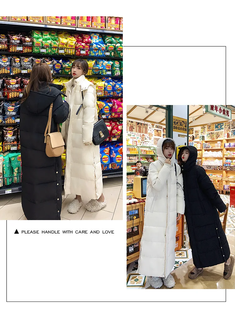 Women Parkas Long Coats Hooded Coat Maxi Autumn Casual Loose Thick Warm Outerwear Coat Jackets Elegant Splice Winter Jacket