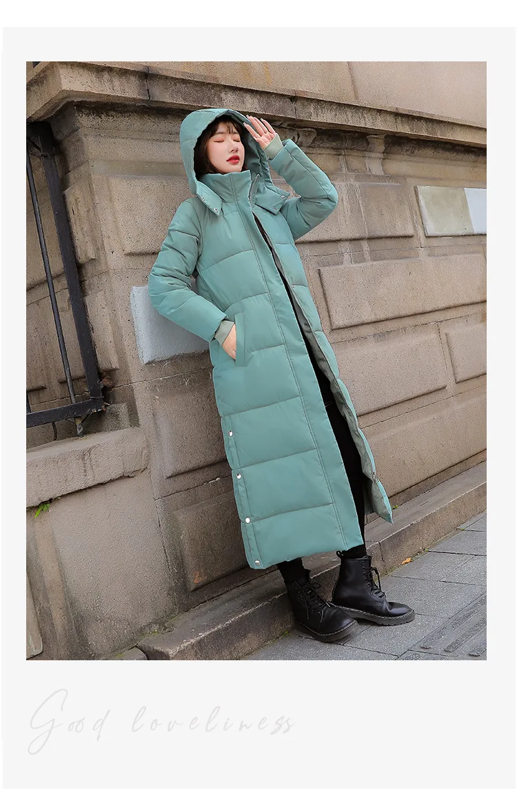 Women Parkas Long Coats Hooded Coat Maxi Autumn Casual Loose Thick Warm Outerwear Coat Jackets Elegant Splice Winter Jacket