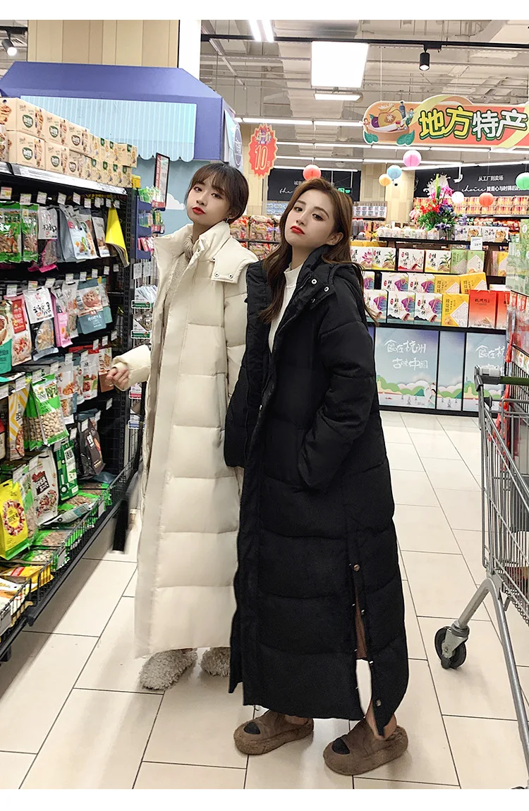 Women Parkas Long Coats Hooded Coat Maxi Autumn Casual Loose Thick Warm Outerwear Coat Jackets Elegant Splice Winter Jacket