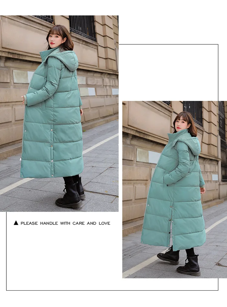 Women Parkas Long Coats Hooded Coat Maxi Autumn Casual Loose Thick Warm Outerwear Coat Jackets Elegant Splice Winter Jacket