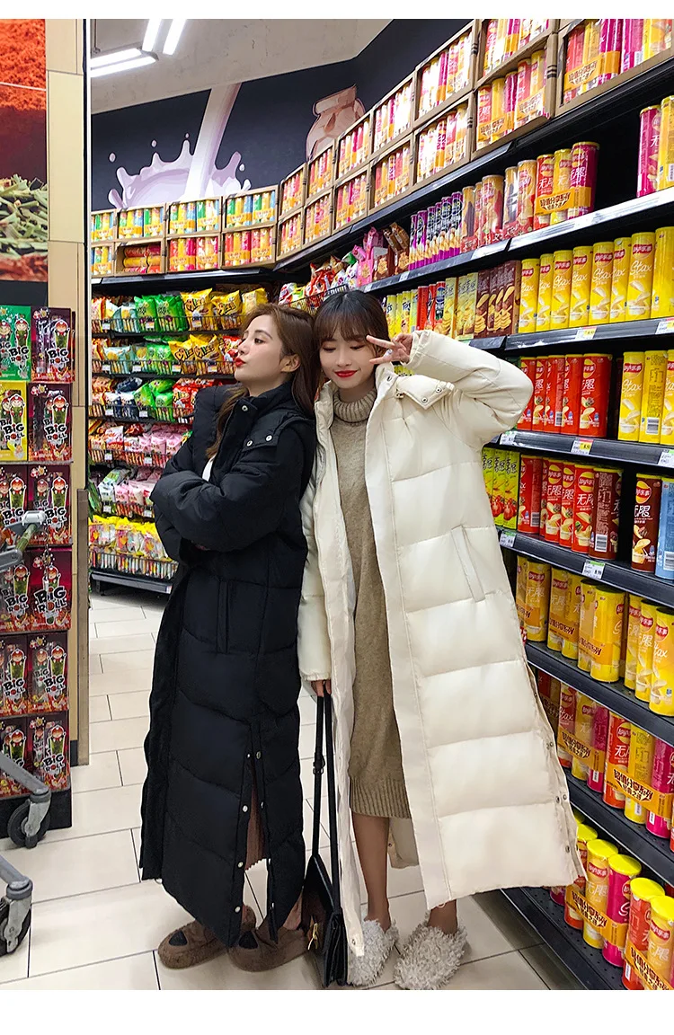Women Parkas Long Coats Hooded Coat Maxi Autumn Casual Loose Thick Warm Outerwear Coat Jackets Elegant Splice Winter Jacket