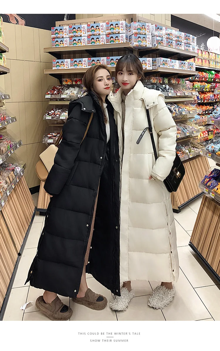 Women Parkas Long Coats Hooded Coat Maxi Autumn Casual Loose Thick Warm Outerwear Coat Jackets Elegant Splice Winter Jacket