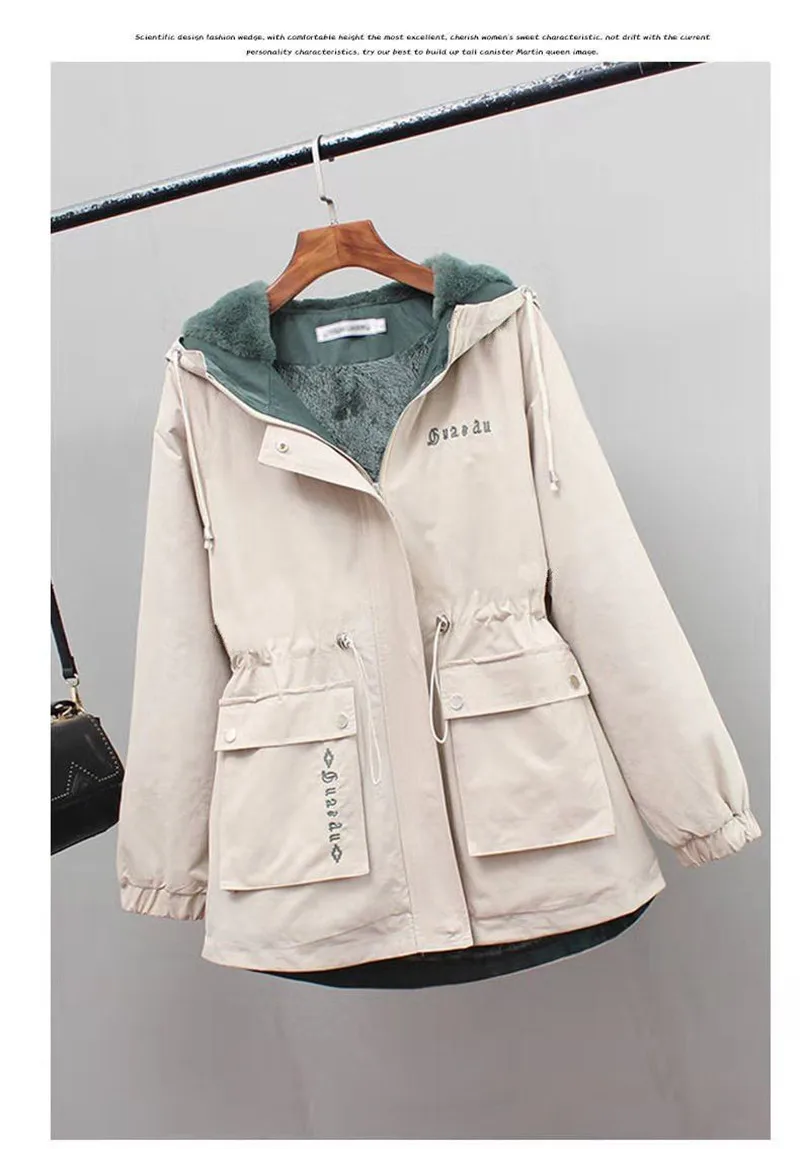 Women Winter Parkas Jacket 2024 New Add Velvet Thick Warm Outwear All-match Casual Short Loose Windbreaker Female Hooded Coat C