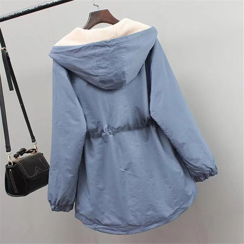 Women Winter Parkas Jacket 2024 New Add Velvet Thick Warm Outwear All-match Casual Short Loose Windbreaker Female Hooded Coat C