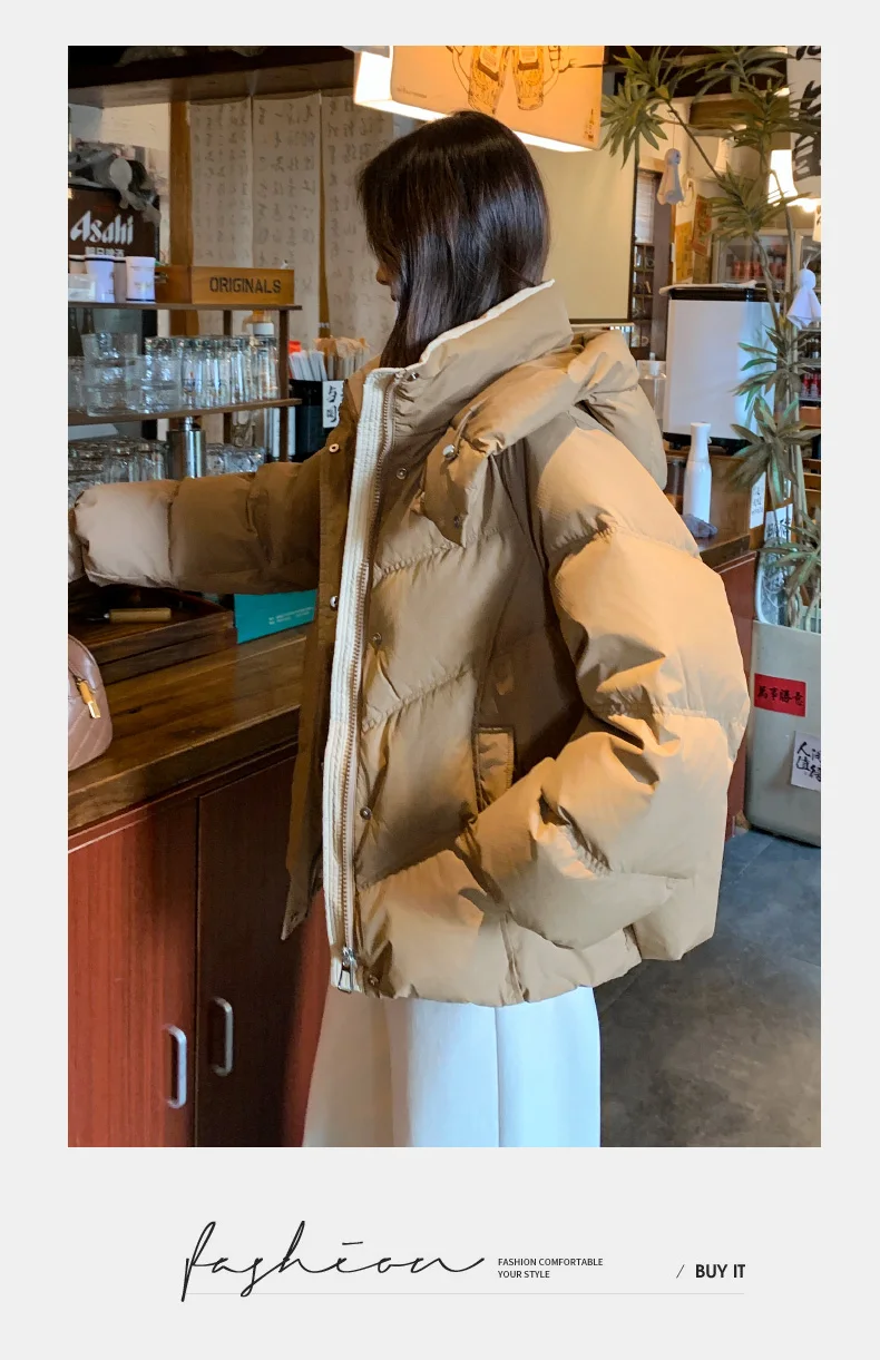 2026 Women Clothing Short Cotton Coat Winter New Style Loose Fit Thickened Petite Cotton Jacket Cold Protection Bread Parkas