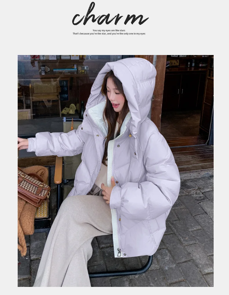 2026 Women Clothing Short Cotton Coat Winter New Style Loose Fit Thickened Petite Cotton Jacket Cold Protection Bread Parkas