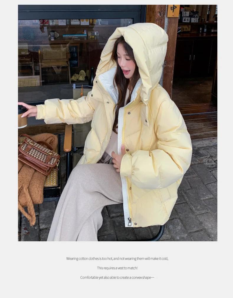 2026 Women Clothing Short Cotton Coat Winter New Style Loose Fit Thickened Petite Cotton Jacket Cold Protection Bread Parkas