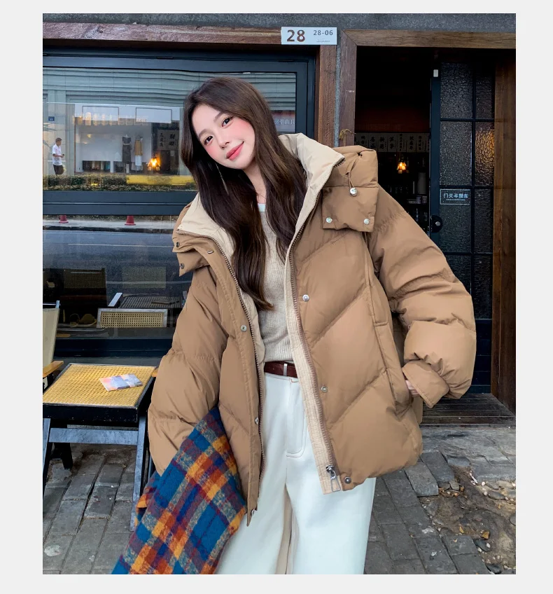 2026 Women Clothing Short Cotton Coat Winter New Style Loose Fit Thickened Petite Cotton Jacket Cold Protection Bread Parkas