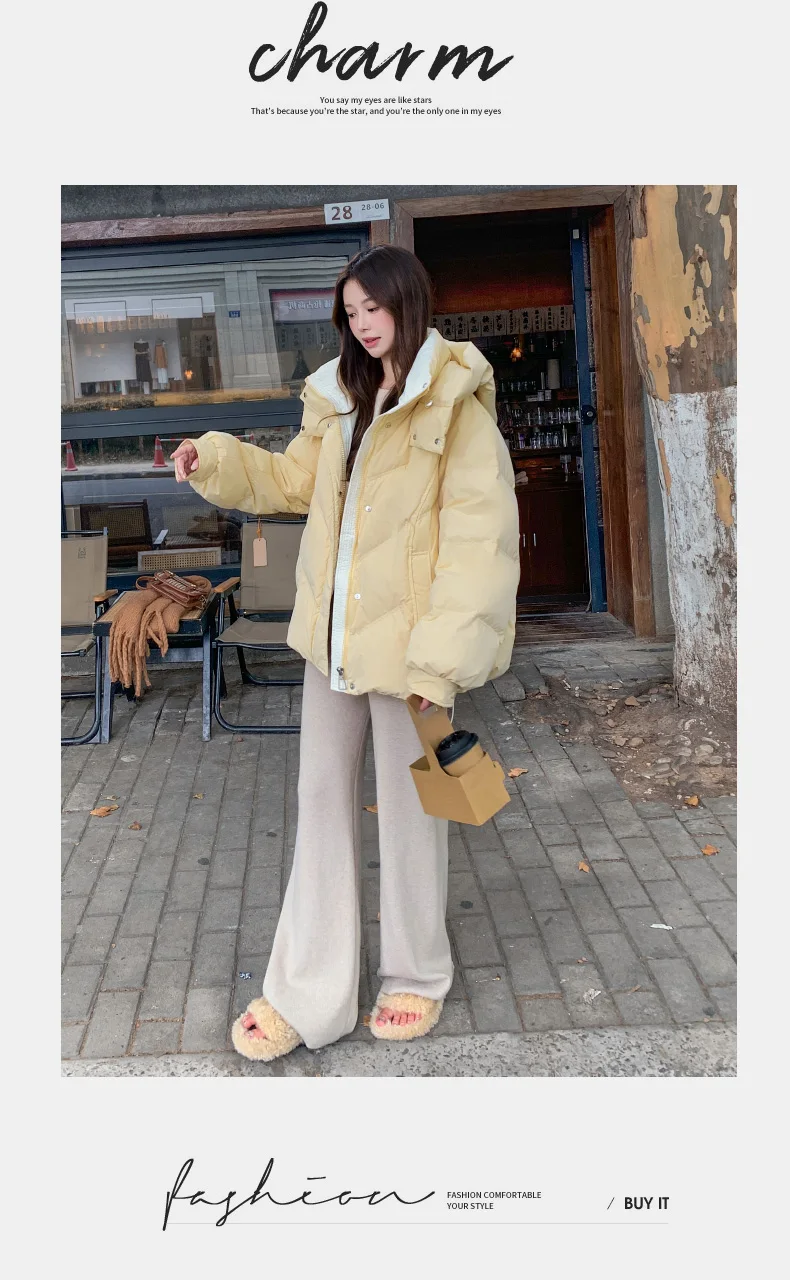 2026 Women Clothing Short Cotton Coat Winter New Style Loose Fit Thickened Petite Cotton Jacket Cold Protection Bread Parkas