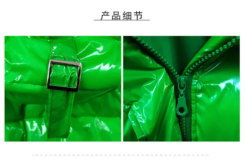 Candy Colors Hooded Glossy Cotton-padded Coat Women Short Warm Parkas 2026 Winter Casual Long Sleeve Cotton-clothes Outerwear