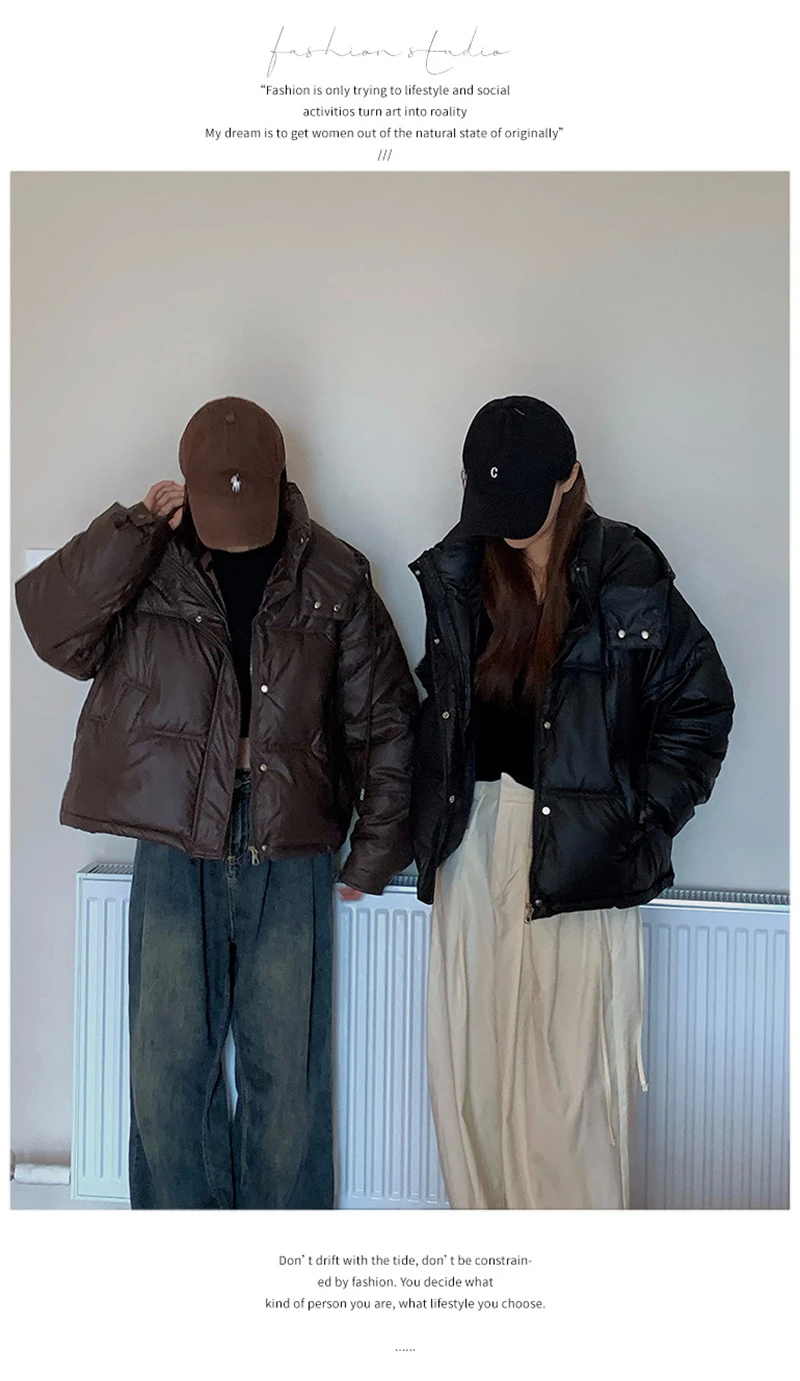 Winter Women Parkas Warn Casual Loose Women's Jacket Down Coats Solid Oversize Women's Winter Jacket Soft Cotton Puffer Jacket