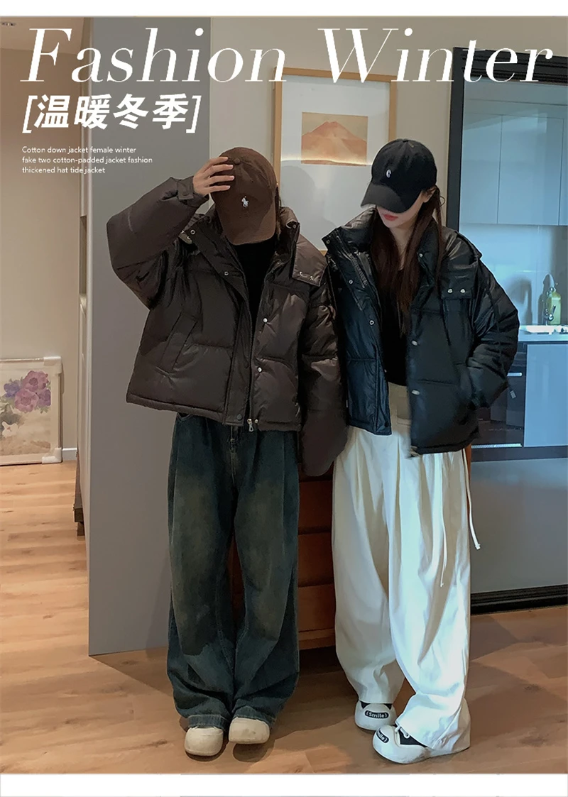 Winter Women Parkas Warn Casual Loose Women's Jacket Down Coats Solid Oversize Women's Winter Jacket Soft Cotton Puffer Jacket