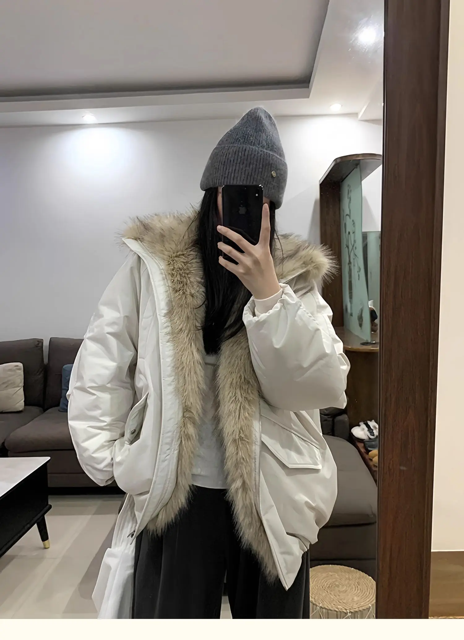 Korean Fashion Women 2025 New Black White Down Cotton Jacket Winter Long Sleeved Festival Versatile Cardigans Zipper Coat Casual