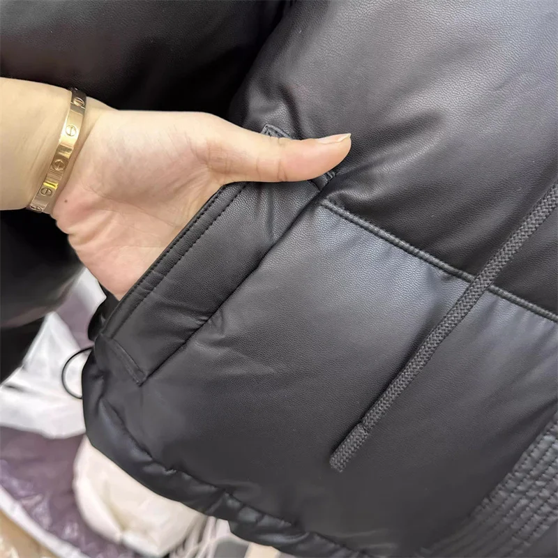 Autumn Winter New Fake Two Pieces Splicing Cotton Jacket Women Cotton-Padded Thick Warm Parkas Short Coat Female Casual Lady Top