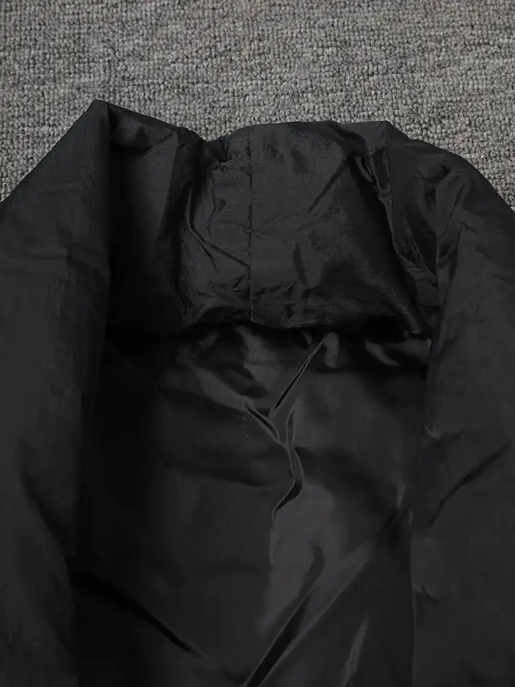 DEAT Fashion Brown Cotton-padded Coat Women's V-neck Loose Big Pockets Sashes Thick Warm Jacket Winter New