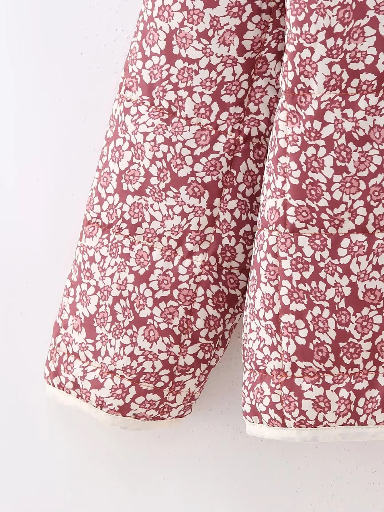 Chaqueta de mujer Winter Jacket Women Autumn Flower Printed Thin Pocket Decoration Cardigan Cotton Coat Women's Top