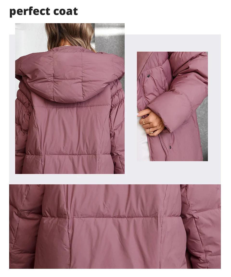 GASMAN Women's Parka 2024 New Fashion Women's Stand Collar Short Slim Casual Hooded Warm Down Jacket 88595