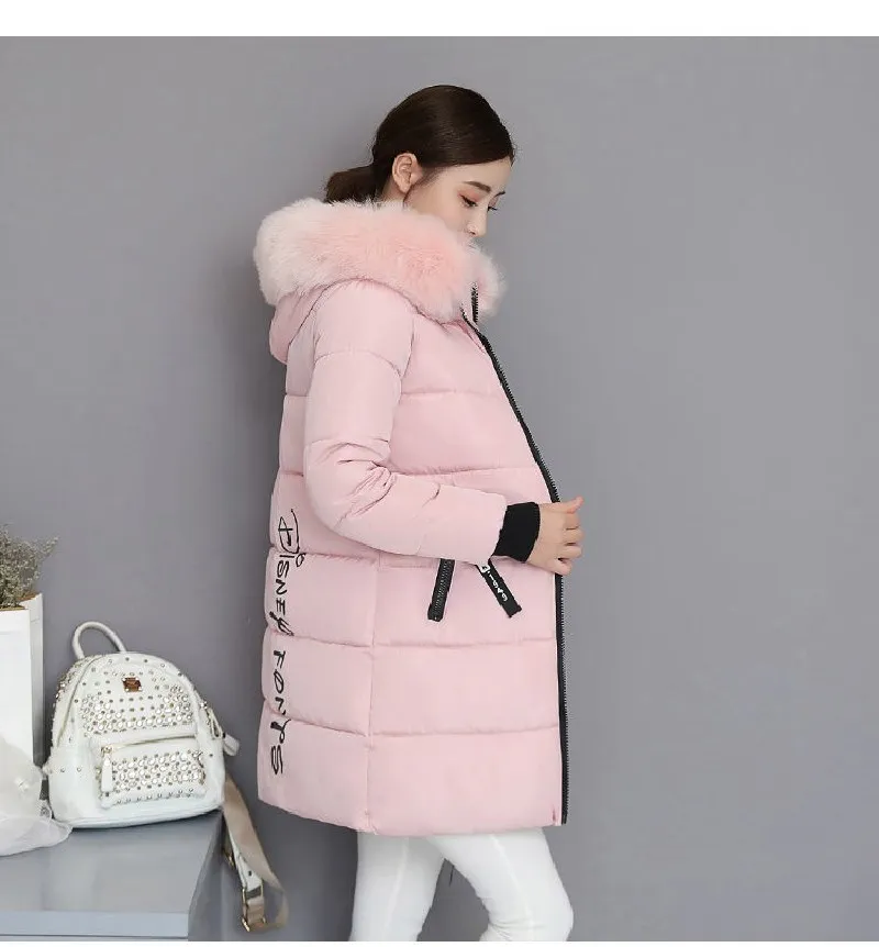 New Parka Women 2022 Winter Jacket Women Coat Hooded Outwear Female Parka Thick Waem Cotton Padded Fur collar Winter Basic Coats