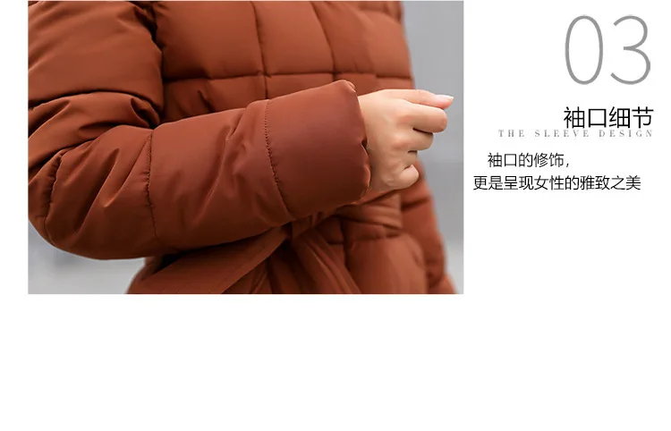 Women Winter Long Cotton Coat 2025 New Women Big Fur Collar Parkas  Korean Loose Belt Slim Jacket Down Cotton Coat Women Outwear