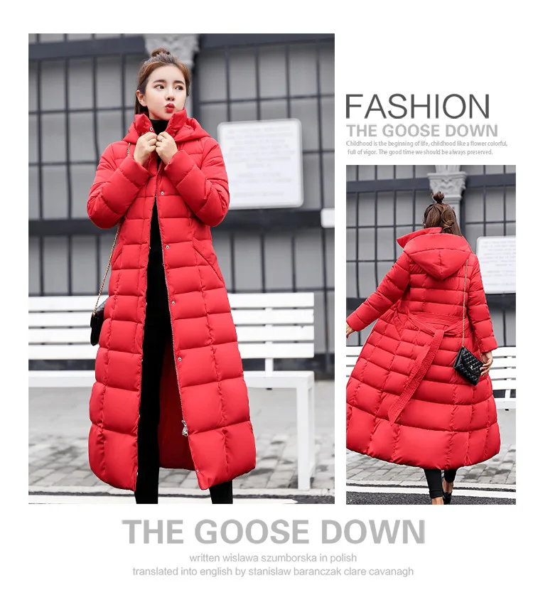 Women Winter Long Cotton Coat 2025 New Women Big Fur Collar Parkas  Korean Loose Belt Slim Jacket Down Cotton Coat Women Outwear