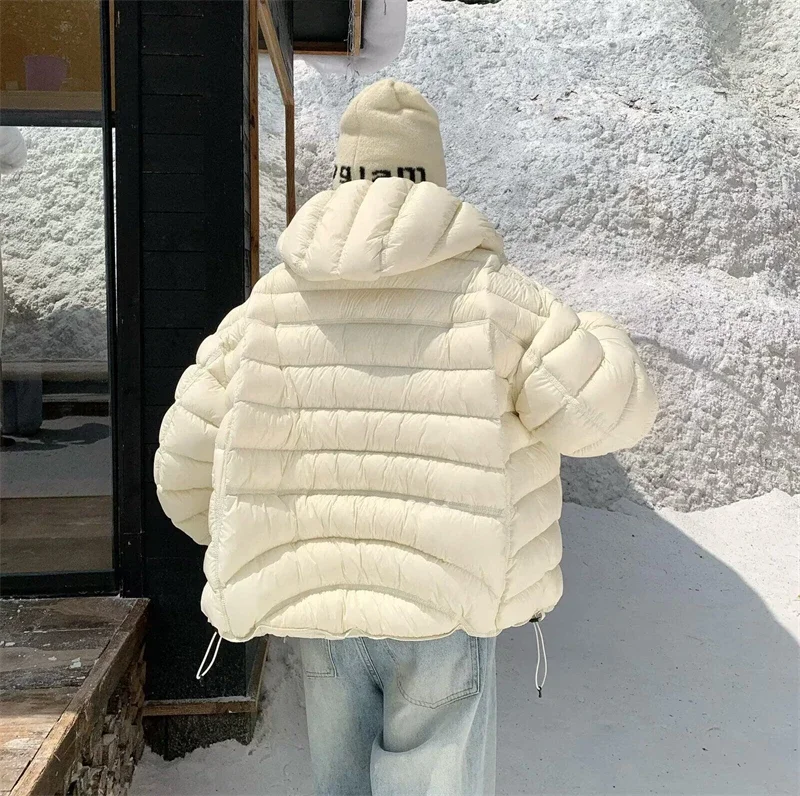 Fashion Fall Lightweight Hooded Puffer Jacket Russian Winter Women Zip Up Solid Warm Cotton Padded Outerwear Quilted Coat Куртка