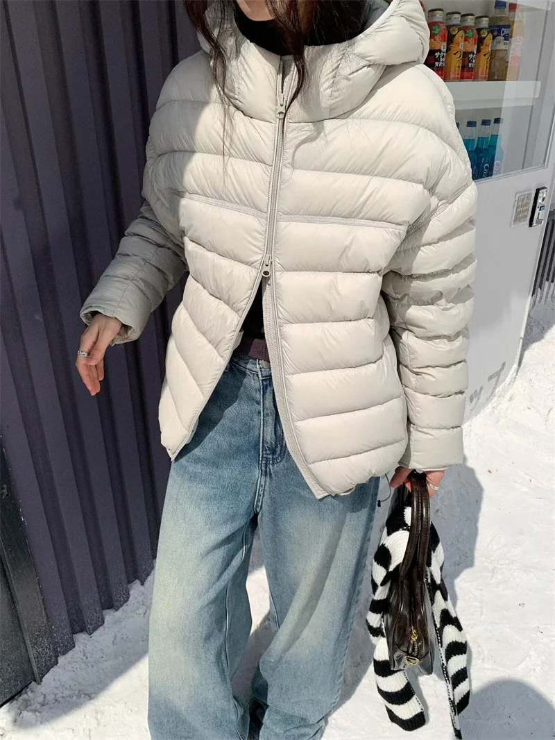 Fashion Fall Lightweight Hooded Puffer Jacket Russian Winter Women Zip Up Solid Warm Cotton Padded Outerwear Quilted Coat Куртка