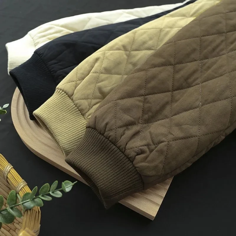 Spring New Women Clothing Fashion Long Sleeve Pockets Slim Fit Thin Quilted Jacket Light weight Short Jacket Women Cotton Jacket