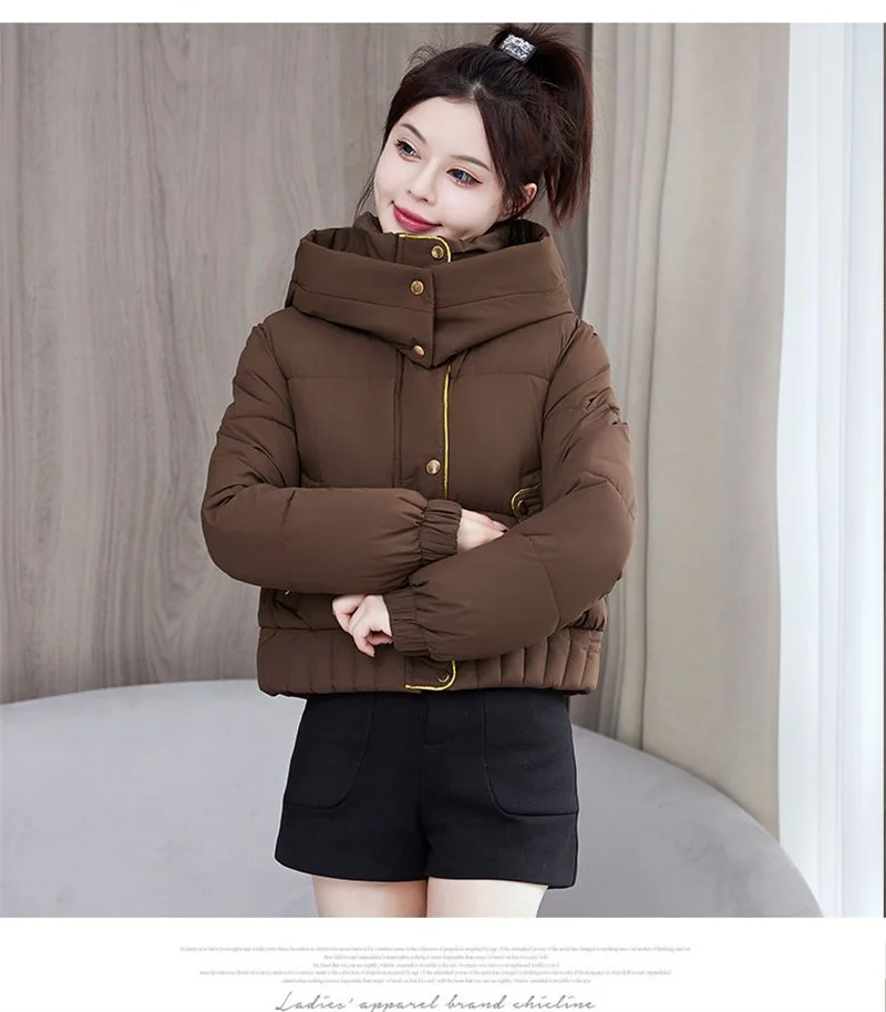2025 New Winter Korean Hooded Bread Jacket Women Parkas Casual Thicke Warm Down Cotton Padded Short Jacket Female Outerwear