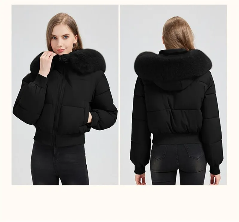 Winter 2026 New Women's European American Style Coat Down Cotton-padded Female Short Waist Jacket Short Fashion Loose Overwear