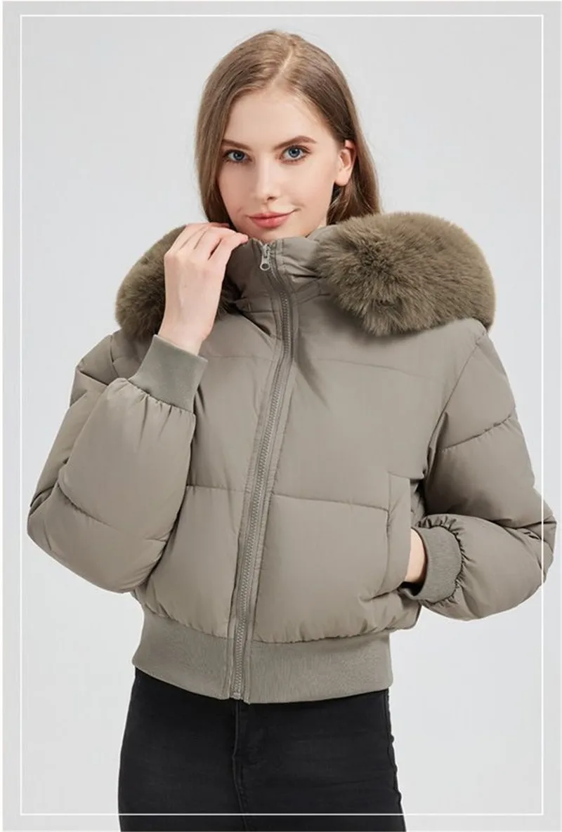 Winter 2026 New Women's European American Style Coat Down Cotton-padded Female Short Waist Jacket Short Fashion Loose Overwear