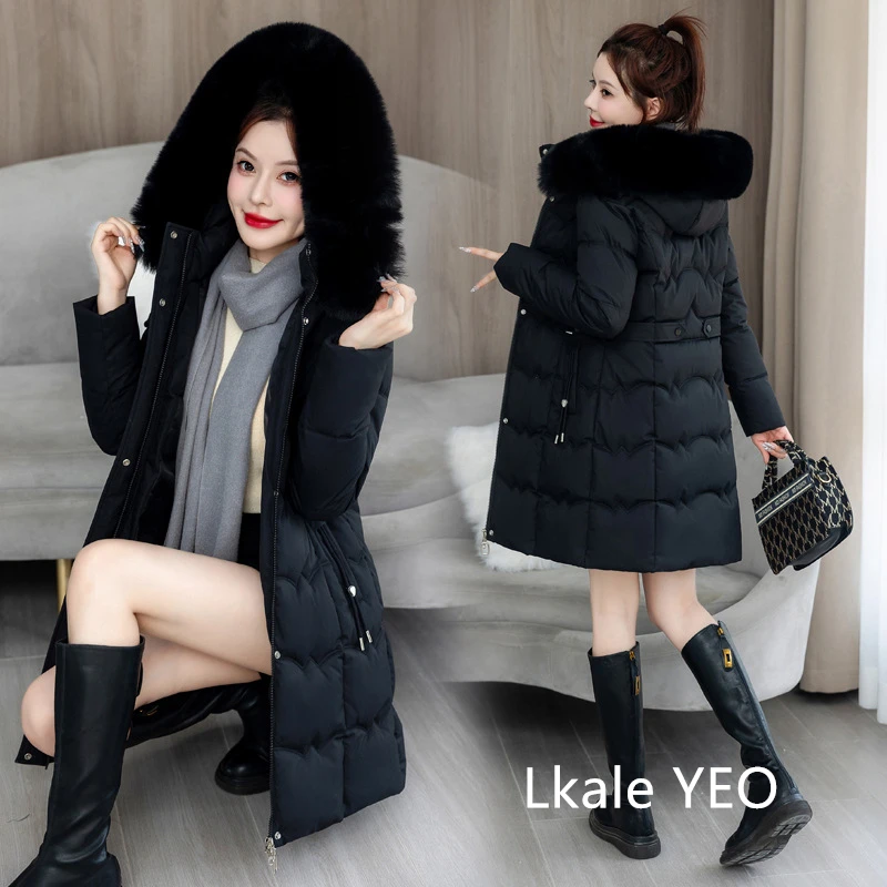 Women's Winter Parka Coat 2025 Hooded Korean Version Lady Down Cotton Jacket Warm Temperament Ladies Cotton Padded Outerwear
