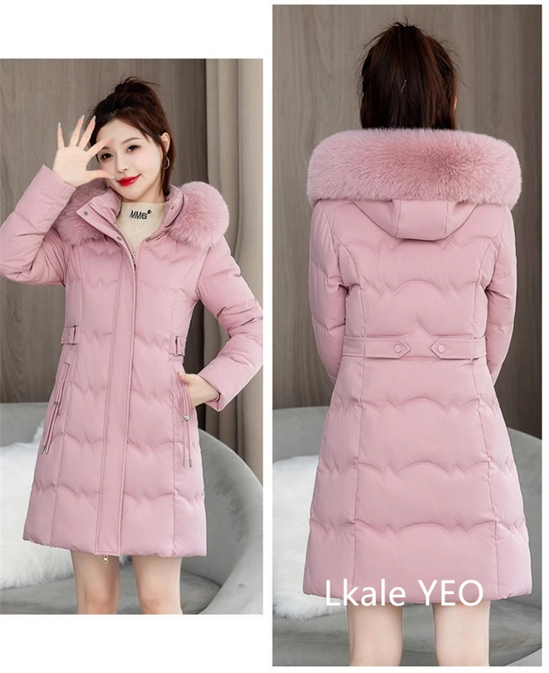 Women's Winter Parka Coat 2025 Hooded Korean Version Lady Down Cotton Jacket Warm Temperament Ladies Cotton Padded Outerwear