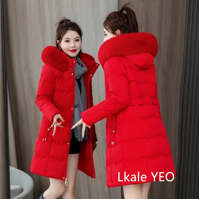 Women's Winter Parka Coat 2025 Hooded Korean Version Lady Down Cotton Jacket Warm Temperament Ladies Cotton Padded Outerwear