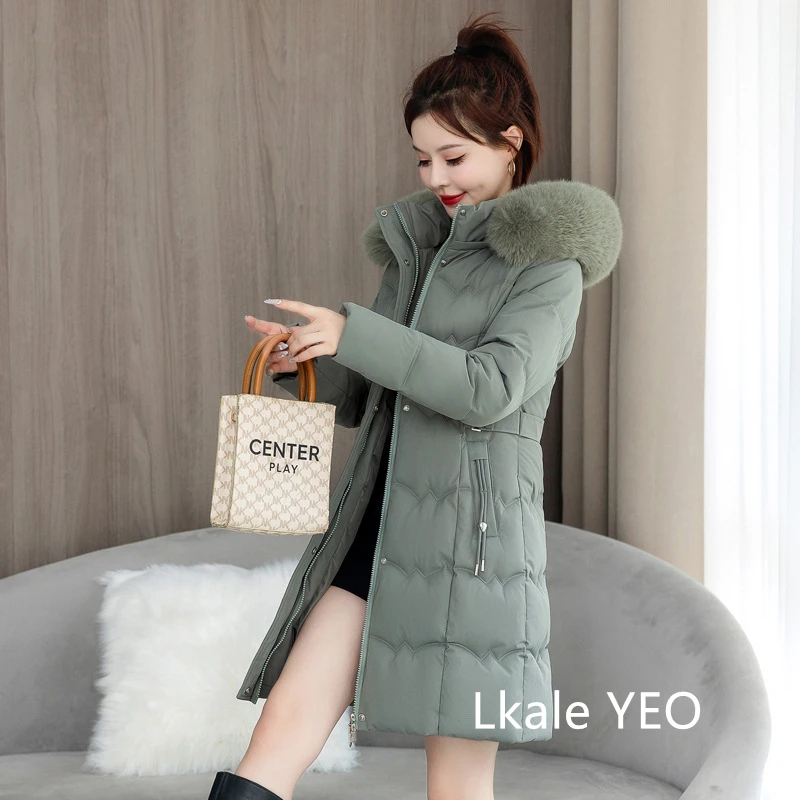 Women's Winter Parka Coat 2025 Hooded Korean Version Lady Down Cotton Jacket Warm Temperament Ladies Cotton Padded Outerwear