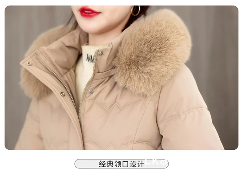 Women's Winter Parka Coat 2025 Hooded Korean Version Lady Down Cotton Jacket Warm Temperament Ladies Cotton Padded Outerwear
