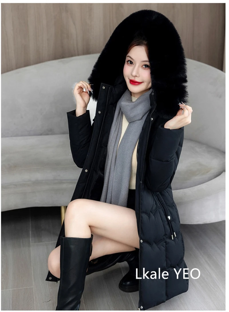 Women's Winter Parka Coat 2025 Hooded Korean Version Lady Down Cotton Jacket Warm Temperament Ladies Cotton Padded Outerwear
