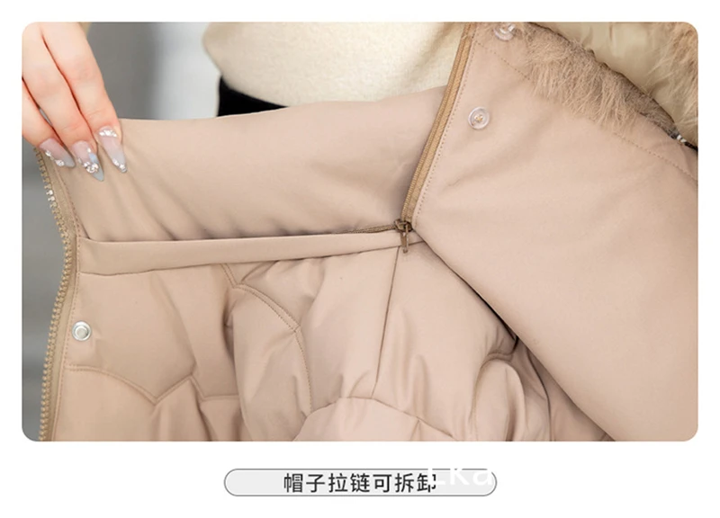 Women's Winter Parka Coat 2025 Hooded Korean Version Lady Down Cotton Jacket Warm Temperament Ladies Cotton Padded Outerwear