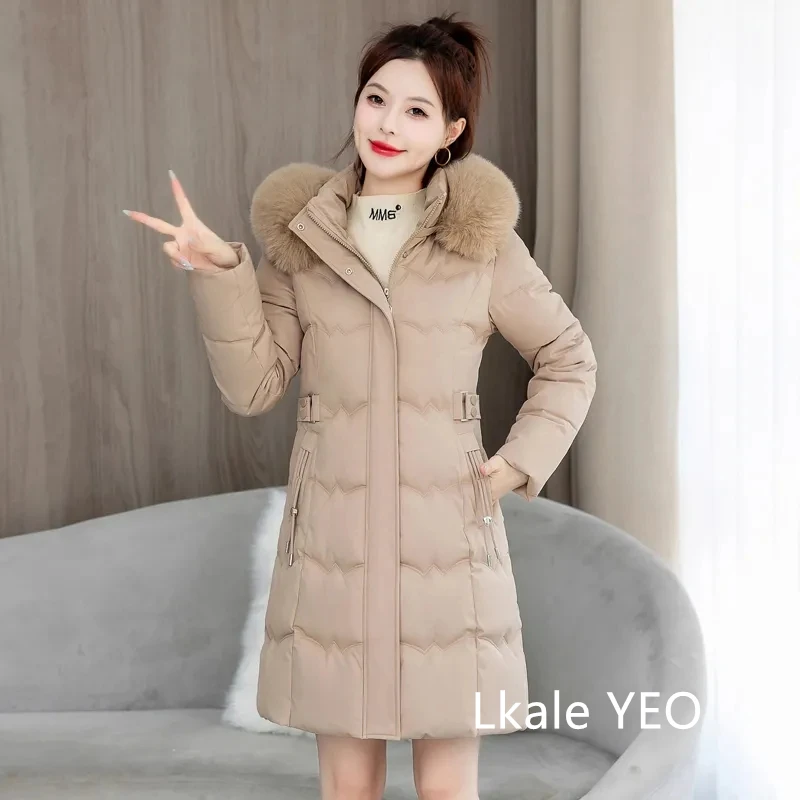 Women's Winter Parka Coat 2025 Hooded Korean Version Lady Down Cotton Jacket Warm Temperament Ladies Cotton Padded Outerwear